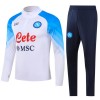 SSC Napoli Quarter Zip Tränings Sweatshirtställ 2023-24 Vit